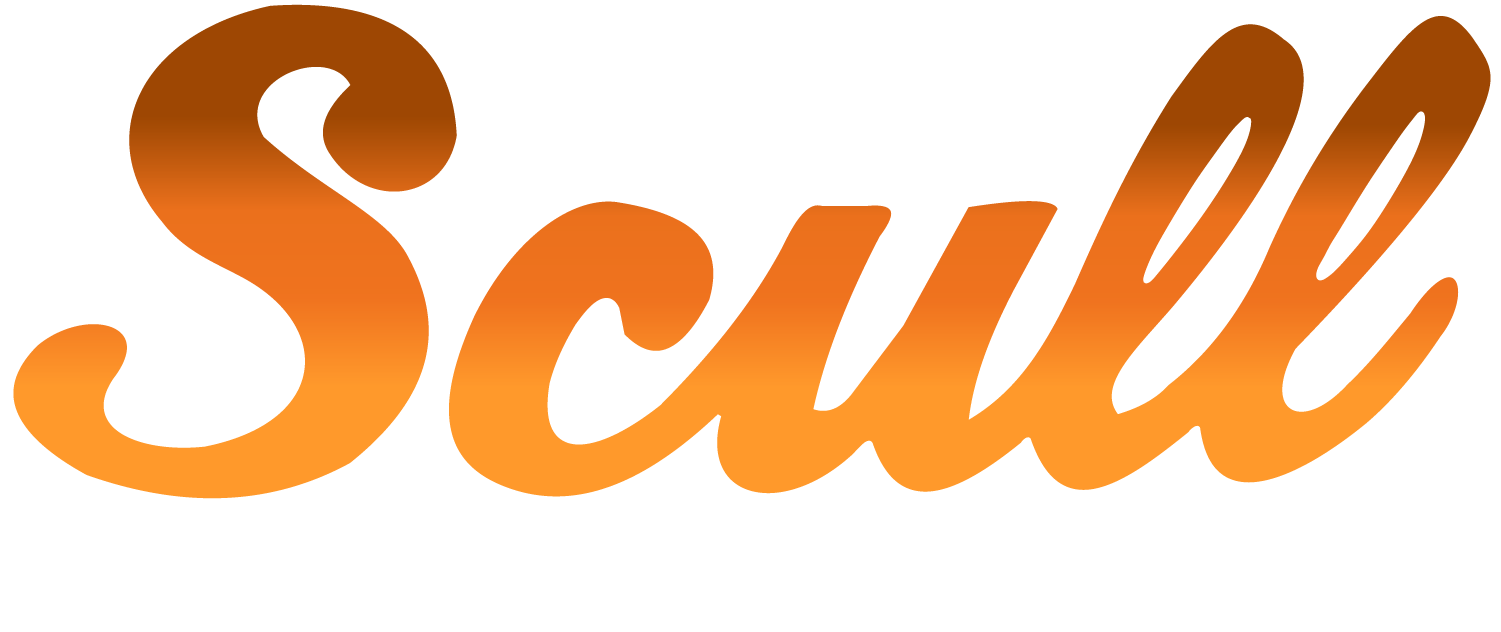 Logo for Scull Construction with White Text
