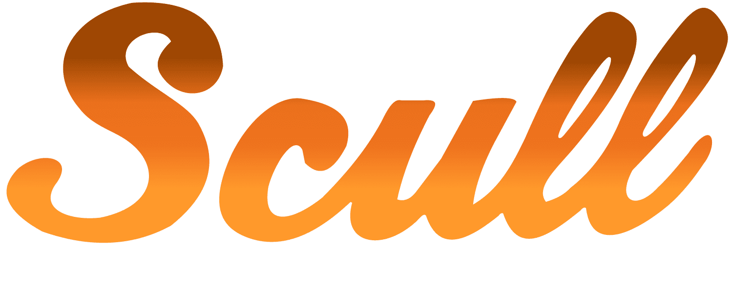 Logo for Scull Construction with White Text